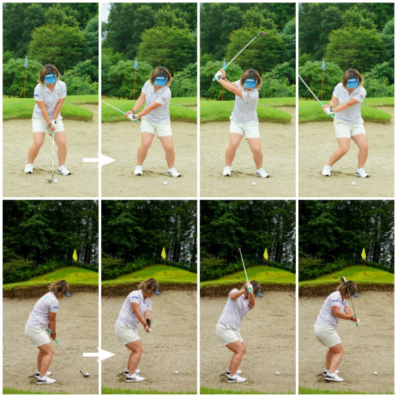 女子プロのバンカーショットを見て上手くなる！　アドレス＆ボール位置比較してみて