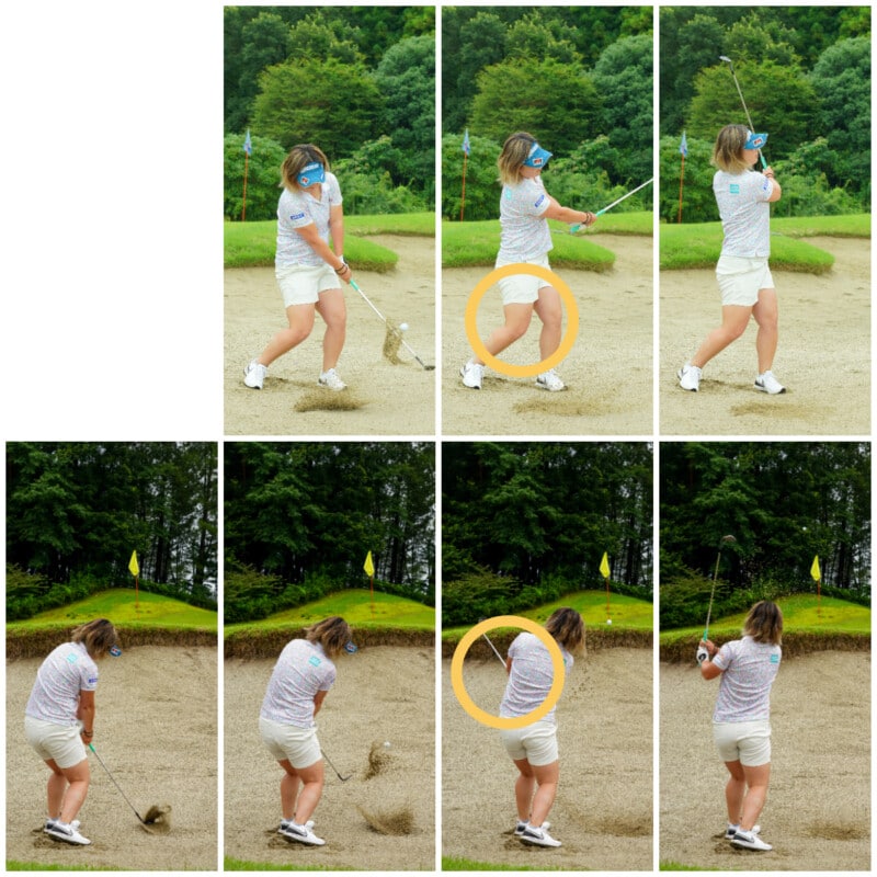 女子プロのバンカーショットを見て上手くなる！　アドレス＆ボール位置比較してみて