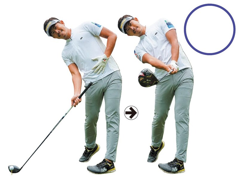 フェースの開閉は使うのはNG！グリップをお腹につけた素振りで感覚を養う