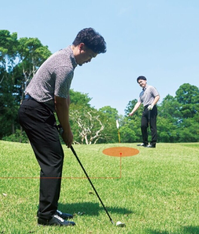 ツマ先上がり・下がりはどう寄せる？「アドレスを左足上がりに…」