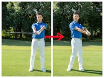 アプローチの方向性をアップさせるには？体の右側で打つ！