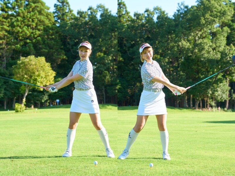 都玲華、バーディをとる秘訣を伝授！体の力を抜く＆足は使って打つ