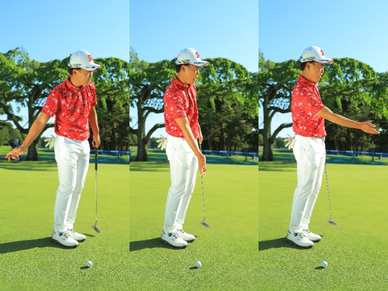 パットで距離感を出す方法を男子プロが解説！下手投げでタッチを出す