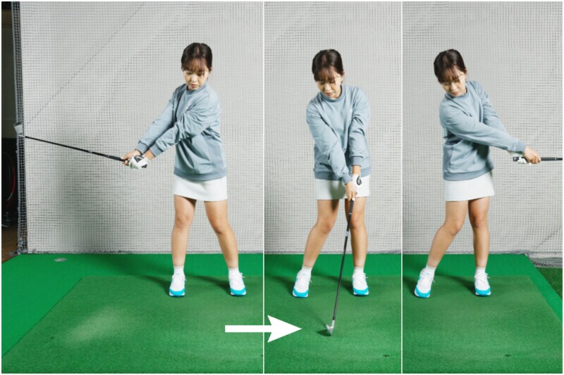 フックをすぐに直すドリルを紹介！RILL　右腕1本での連続素振りが効果アリ！