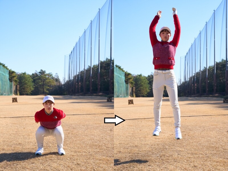 飛距離アップに効く!全力素振りで「振る力」を強化