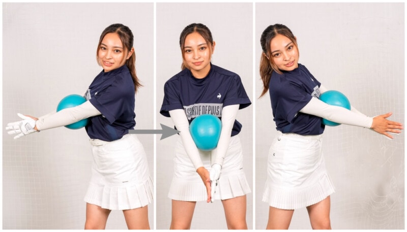 パーを獲れる“正しいフィニッシュ”はどっち？左ヒジの位置に注目！