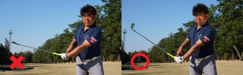 “正しいフェース向き”はどっち?フェースターンを使って振り上げるのが正解