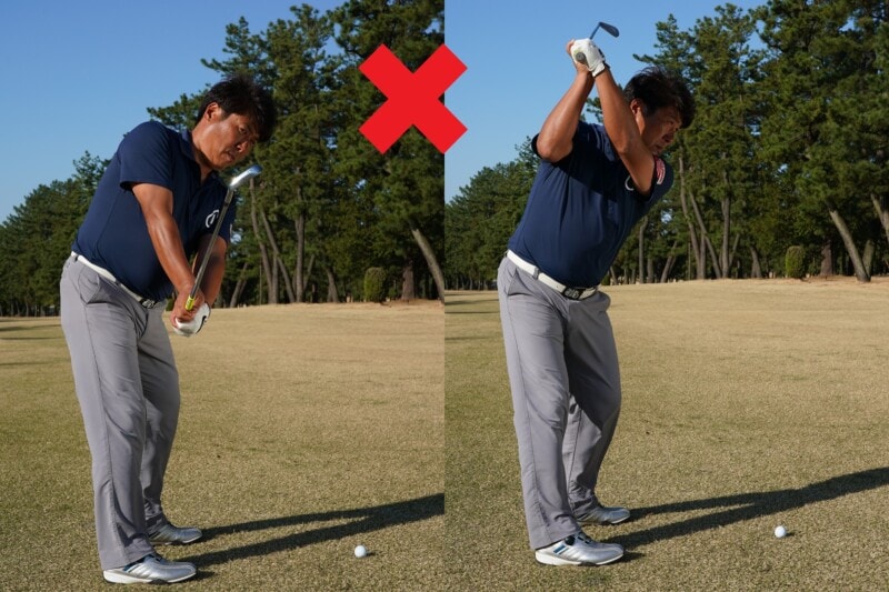 “正しいフェース向き”はどっち?フェースターンを使って振り上げるのが正解