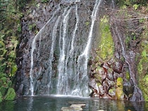 伏流水が湧き出る箱根湯本の名瀑庭園