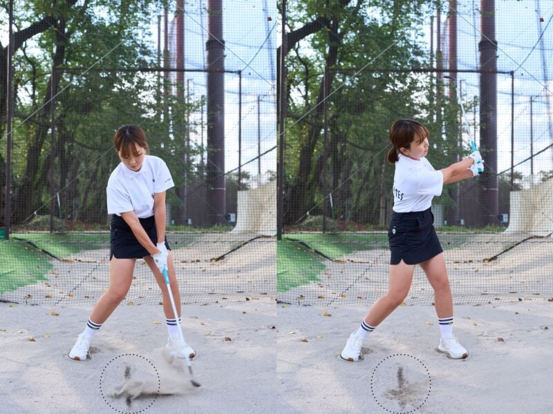 バンカーは打った跡で“上級者”かがわかる！女子プロが解説