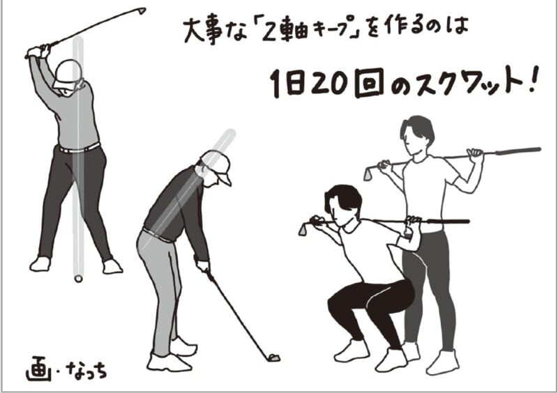 “1日20回のスクワット”でゴルフが上達する！安定したショットを習得しよう