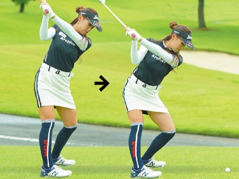 手打ち防止テクを女子プロが解説！切り返しで沈み込むのがポイント