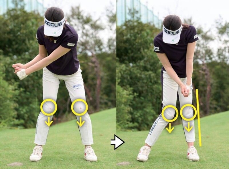 スエーを防ぐコツを解説！フィニッシュで両ヒザを寄せよう
