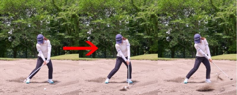 構え方を変えるだけ！バンカーから1発脱出する打ち方をレッスン