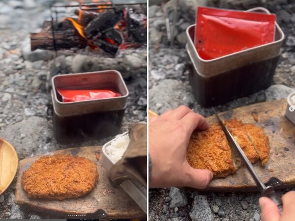 フランス軍飯盒一台で三役!無骨派キャンパーが作るカツカレーがおいしすぎる!