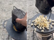 【無骨すぎるキャンプ飯】飯盒とマルチグリドルで簡単すぎるポップコーンレシピを紹介！
