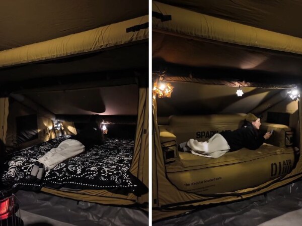 「これテント!?」連結すると“家”になる日本防災のエアテントが想像以上だった