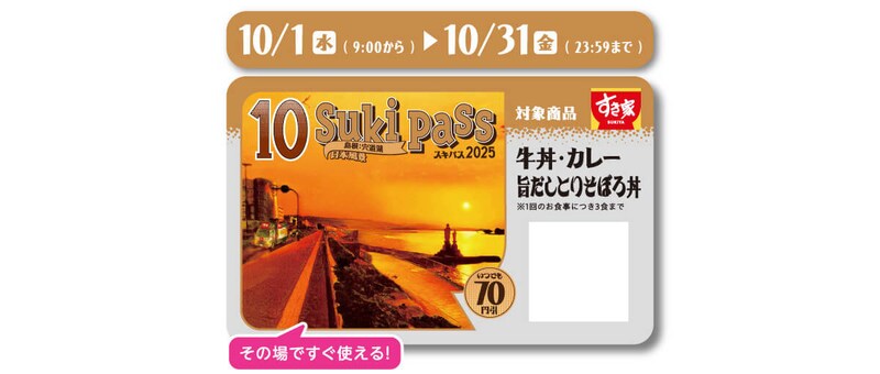 すき家の「Sukipass」がお得!