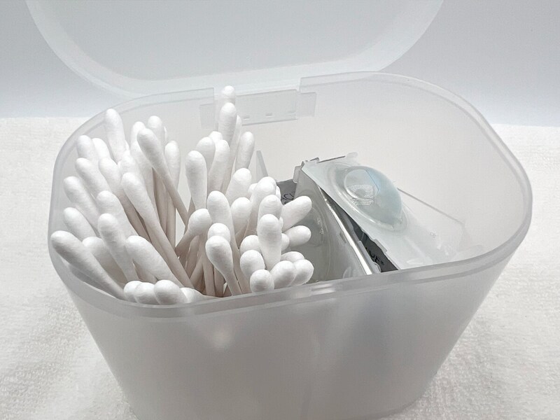 無印良品「再生ポリプロピレン入りコットン 綿棒ケース蓋付」