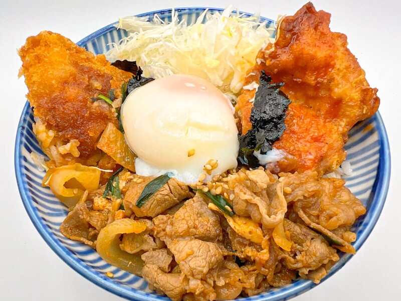 かつや「牛豚鶏のプルコギビビンカツ丼」