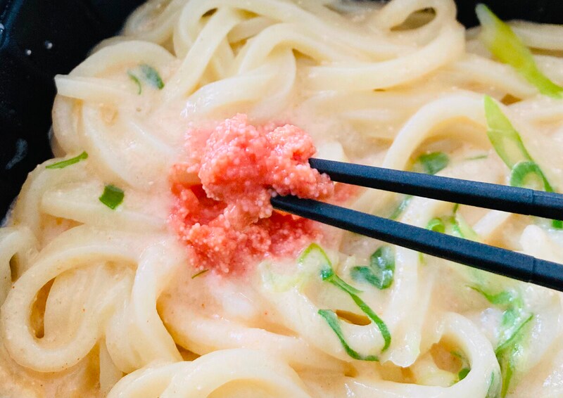 セブンイレブン「大盛り明太子クリームうどん」