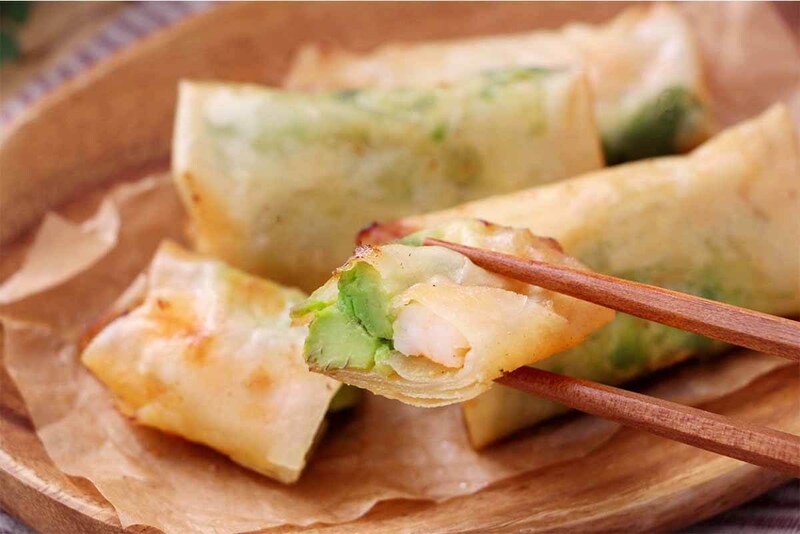 栗原はるみさん「えびとアボカドの春巻」