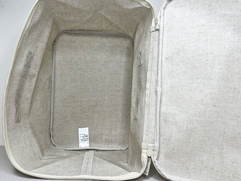 無印良品「ポリエステル麻 ソフトボックス 長方形 中 フタ式」