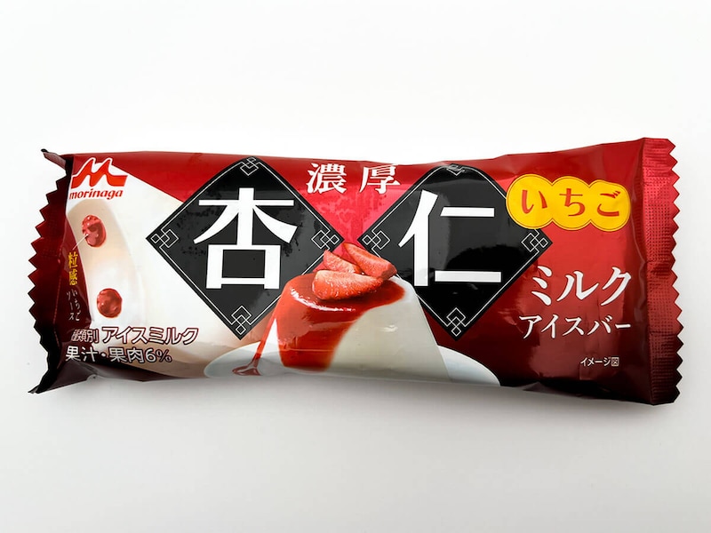ローソン限定「森永乳業 濃厚杏仁ミルクアイスバーいちご」