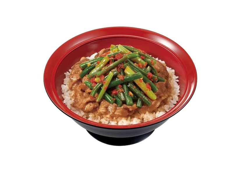 ニンニクの芽牛丼