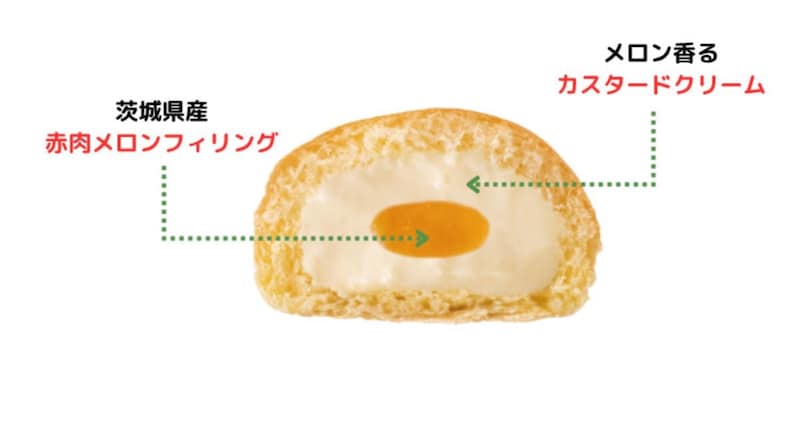 冷やして食べる とろけるくりーむパン 茨城県産赤肉メロン