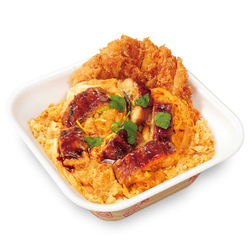 うな玉とロースカツの合い盛り丼