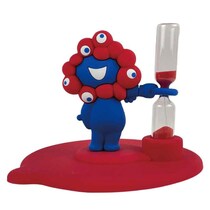 「ミャクミャク」でカップ麺のふたを抑える！　しかも砂時計付きだと！