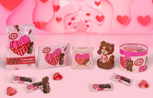 【キットカット】バレンタイン向け　かわいらしい「ベアー缶」新登場　35個入り「パーティーボックス」も