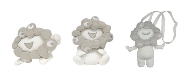 「ミャクミャク」白バージョンぬいぐるみ新発売 ポーチも