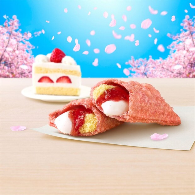 マクドナルド「いちごショートケーキパイ」発売　ケーキ生地、いちごフィリング、ミルククリーム3層　てりたま30周年“お祝い”
