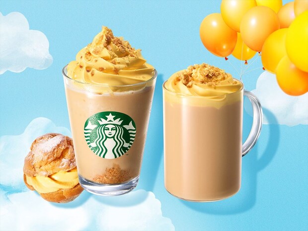 【スタバ】日本初「シュークリーム」フラペチーノ＆ラテ発売　韓国のビバレッジから着想　“まるで”シュークリームの味わい