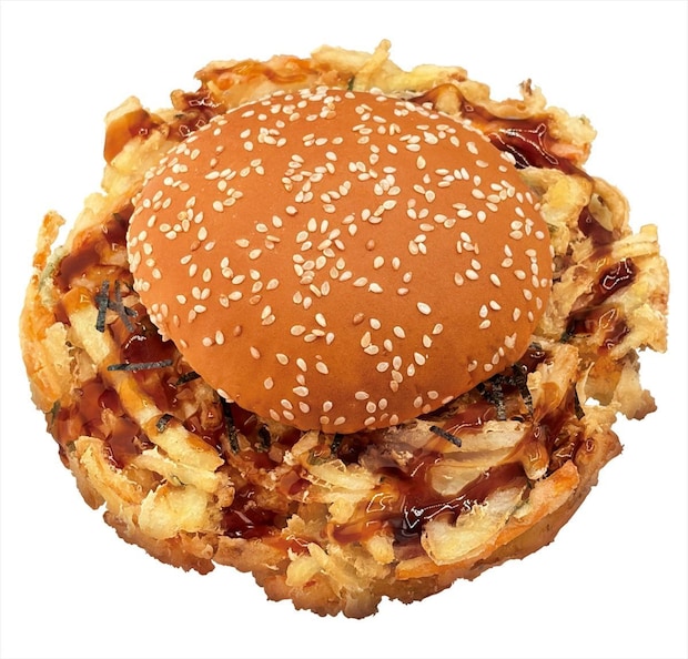 【ドムドムハンバーガー】直径17センチ、重さ240グラム…“ビッグサイズ”かき揚げがバーガーに 新発売