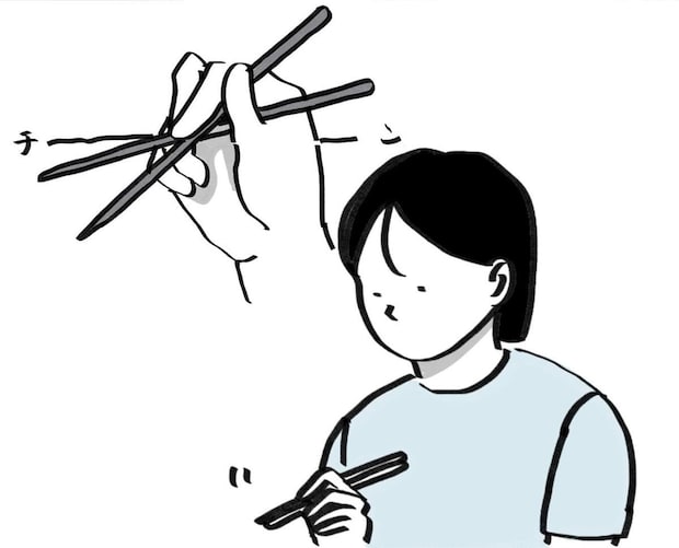 【漫画】「箸どうやって持つの?」持ち方が悪かった私… 友達が教えてくれた“コツ”に「自分も直してみる」