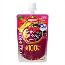 「デルモンテ ピュレフルーツ」アサイーボウルテイスト　バナナ、リンゴ、ブドウ、ミックスベリーとブレンド　全国で発売