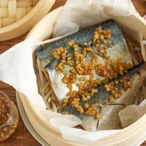 せいろでふっくらジューシー！さばともやしの香味ねぎだれ