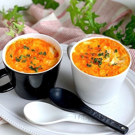 レンジでスピード朝ごはん！「マグカップオムライス」が映えおいしい