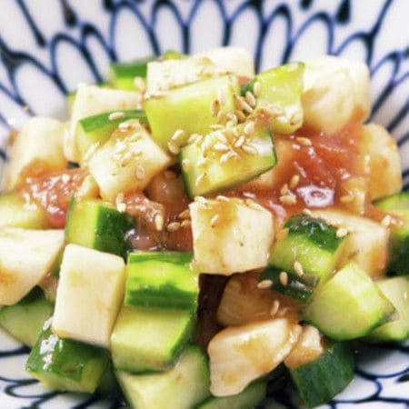 切り方を変えるだけで食感が変わる！コロコロきゅうりのさっぱりサラダ