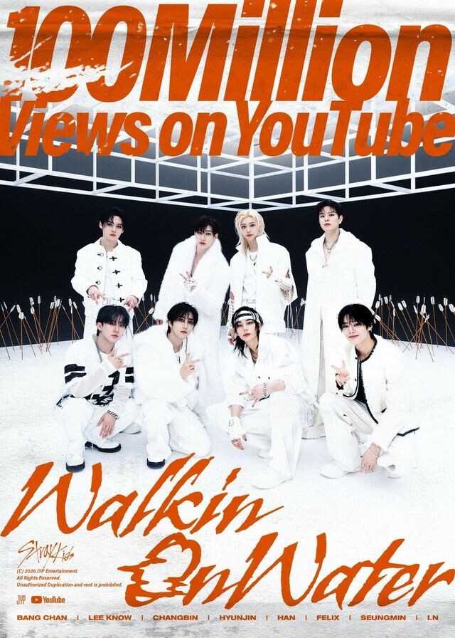 「Stray Kids」、「Walkin On Water」MV再生数が1億回突破…通算20作目の快挙