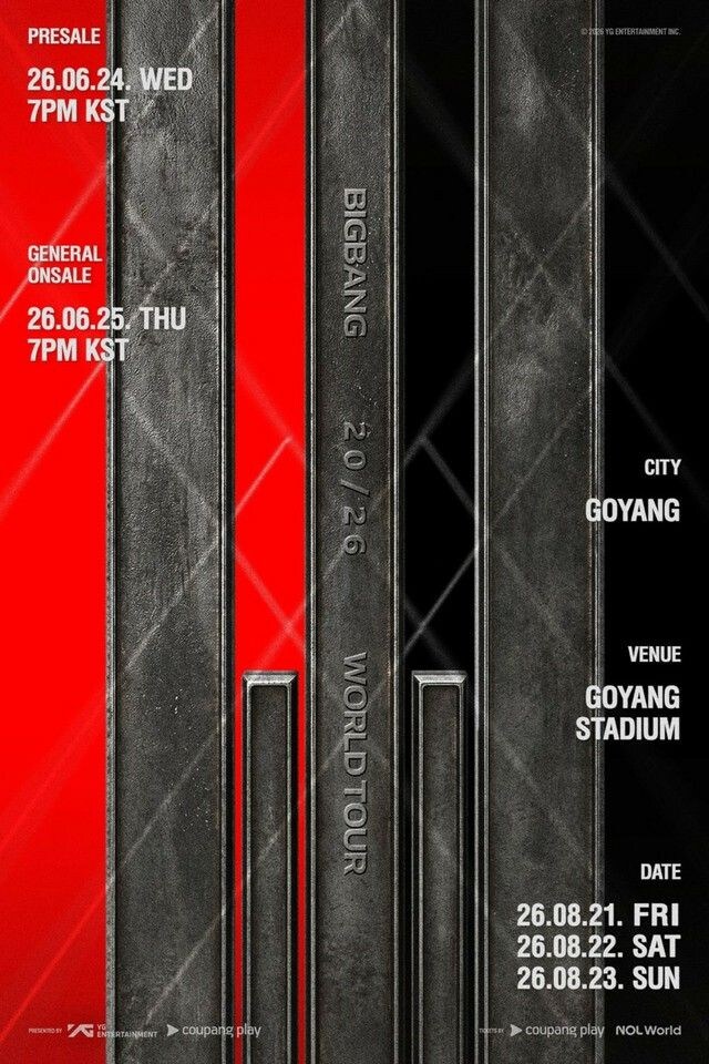 「BIGBANG」、20周年ワールドツアーのポスターを追加公開…8月21日に開催