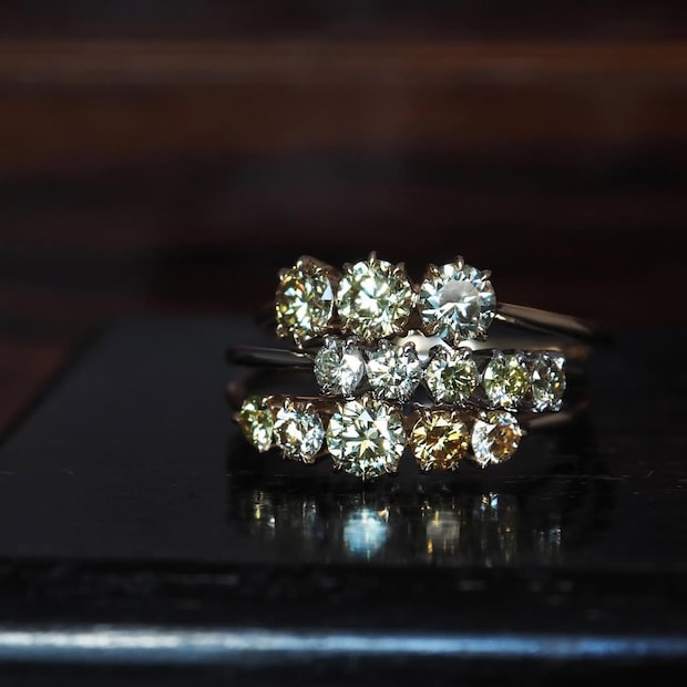 【新作】3種類のダイヤモンドリング:税込138,600円より(K10YG・K10WG・ダイヤモンド)