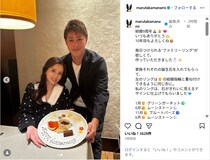 丸高愛実＆元日本代表・柿谷曜一朗、結婚9周年の夫婦ショット公開！「いつまでも憧れの夫婦」「素敵な家族」