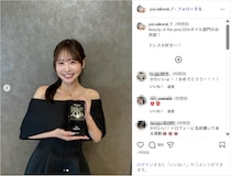 FRUITS ZIPPER櫻井優衣、美デコルテ全開の黒ドレス姿公開！「本当に綺麗！」「新鮮！」