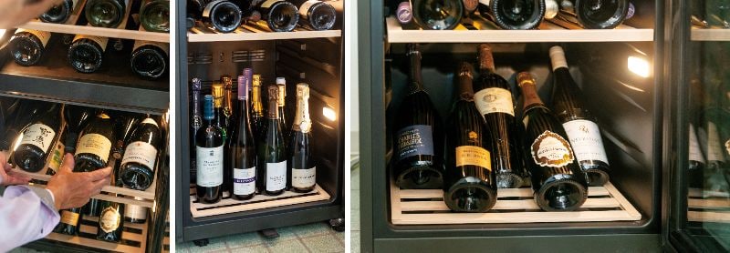 画像: 狭い店内でも圧迫感なし。１台で幅広いワインを保管