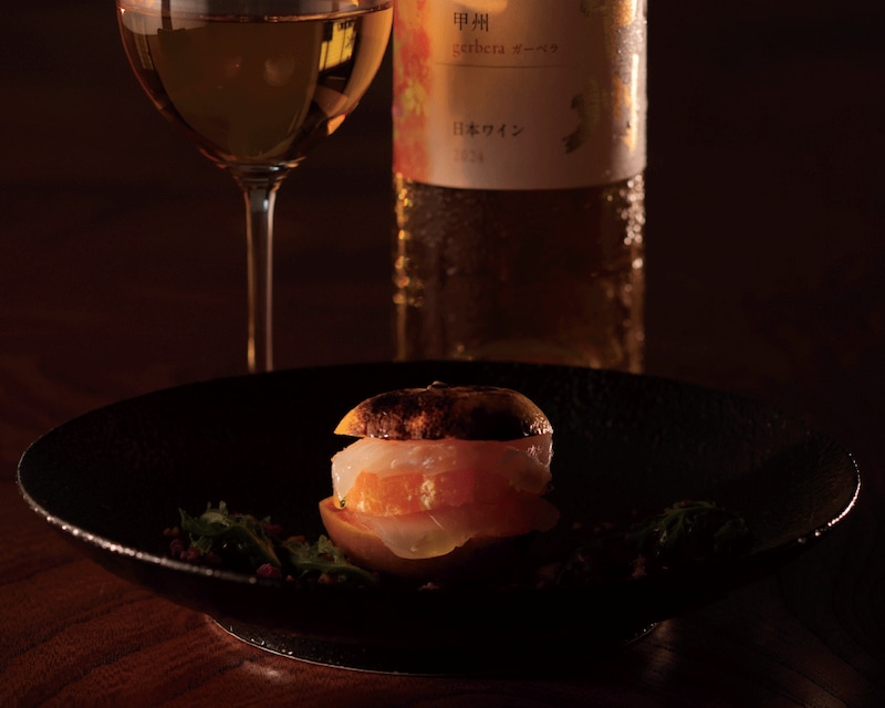 画像: 焼柚子と紅葉鯛のカルパッチョ×『甲州 gerbera ガーベラ』