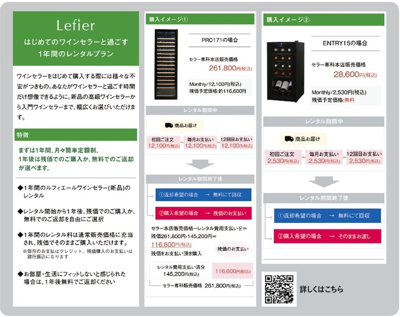画像: はじめてワインセラーと過ごす1年間のレンタルプラン